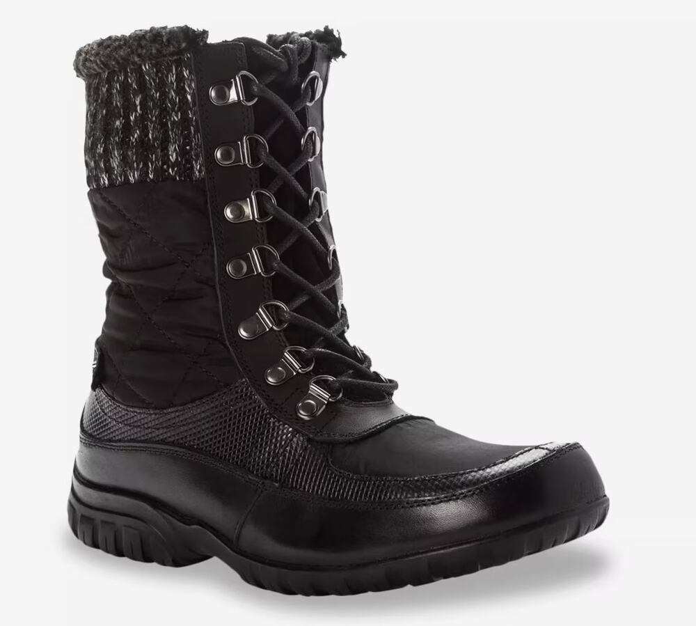 Propet Delaney Frost Boots 7.5 Black NWT Winter Snow Ankle Booties Quilted